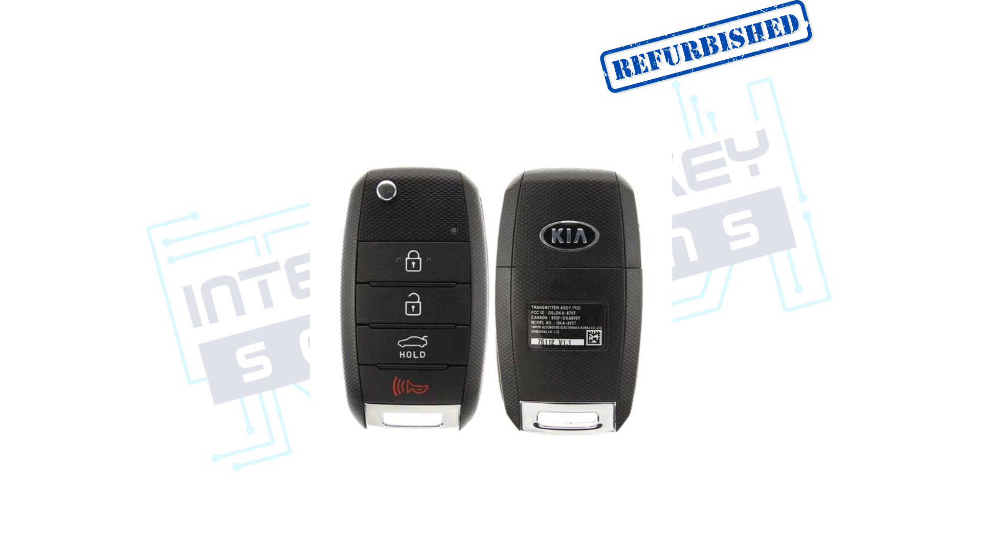 17-18 Kia Forte 4 Btn Flip Key (YDD) OEM REFURBISHED w/LOGO