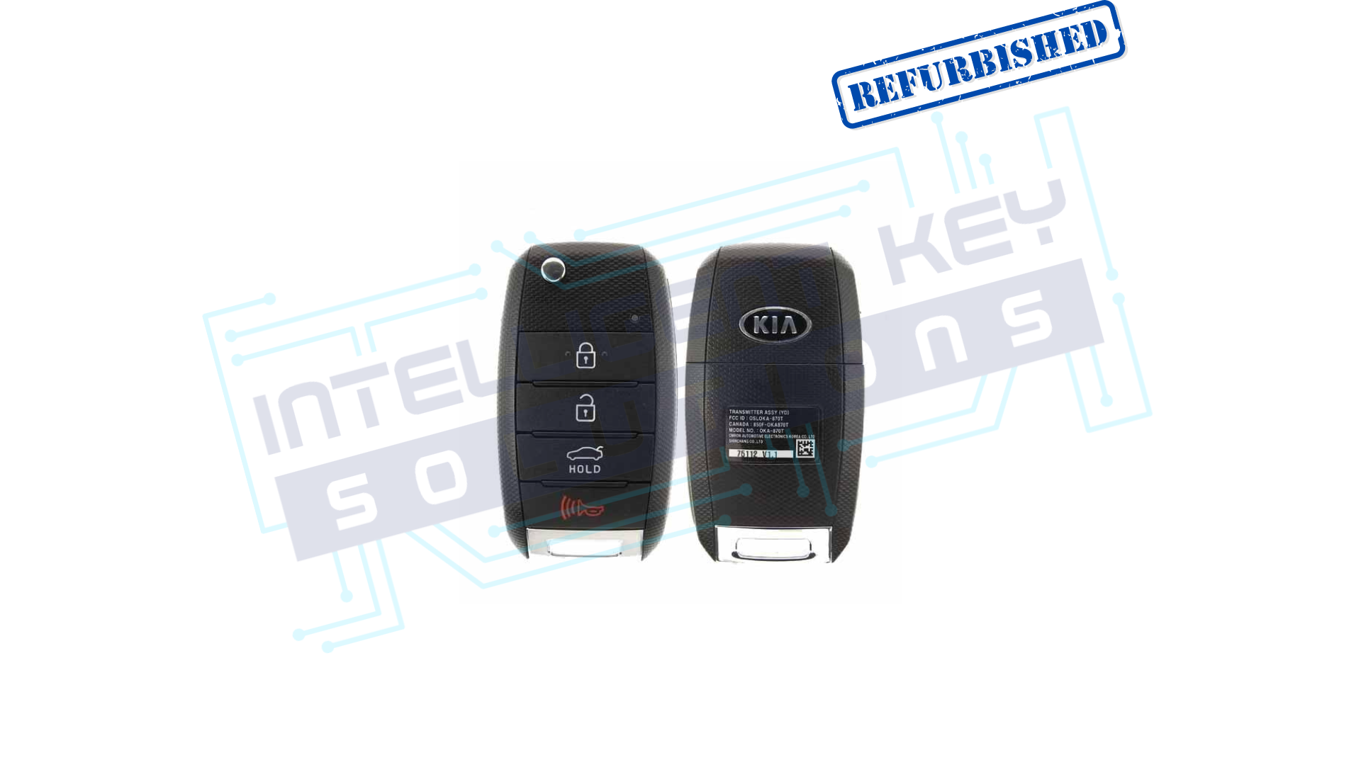 2014-2017 Kia Forte 4Btn Flip Key 315mHZ (YDU/YD) OEM Refurb With Logo (95430-A7400)