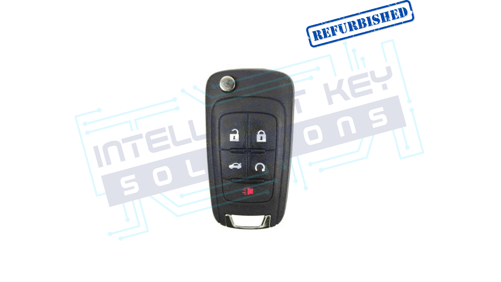 2014-2017 Chevy 5Btn Flip Key (KR55WK50073 / BIG +) OEM REFURBISHED w/LOGO