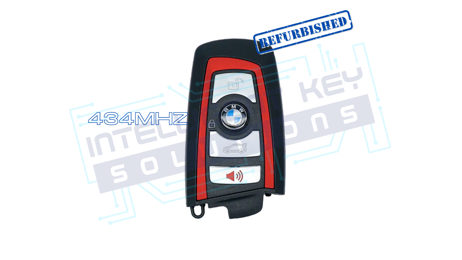 2013-2018 BMW 4Btn Smart key (8723608\YGOHUF5767/RED trim/434MHZ) OEM REFURBISHED