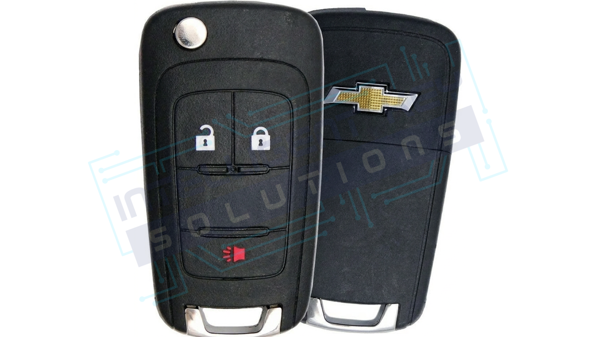2012-2019 Chevrolet 3 Button Flip Key  (KR55WK50073 / Big + /13579221) - OEM Refurbished w/ Logo